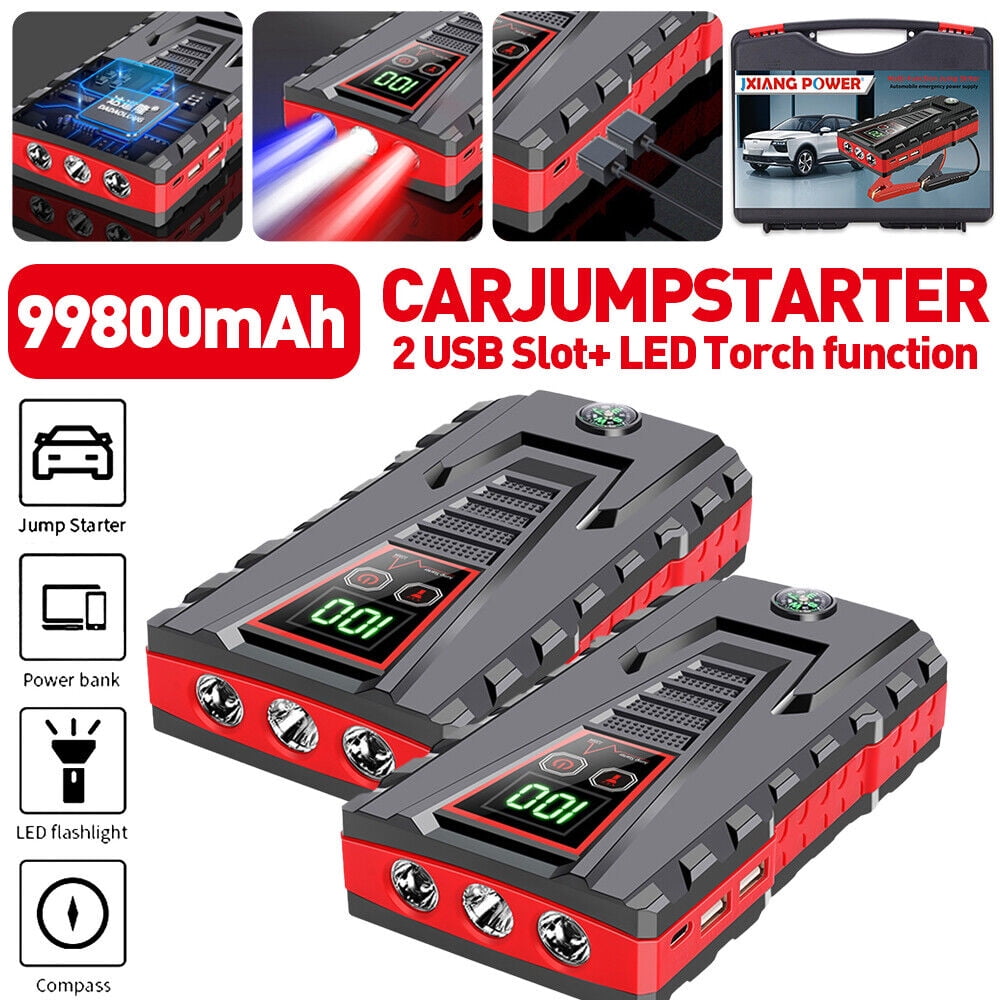 DEISNGB Portable Car Jump Starter 5000A Peak, 99800mAh Battery, LED Charger, Power Bank, Safety Features