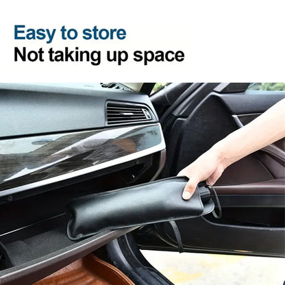 BYXAS 2 Pack 2025 Upgraded Car Windshield Sun Shade [Cool Down by 75°] with Heat Insulation Coating, Foldable Sunshade Umbrella Flexible Handle & Ribs, (55"x31") for Most Car, SUV, Truck, Van