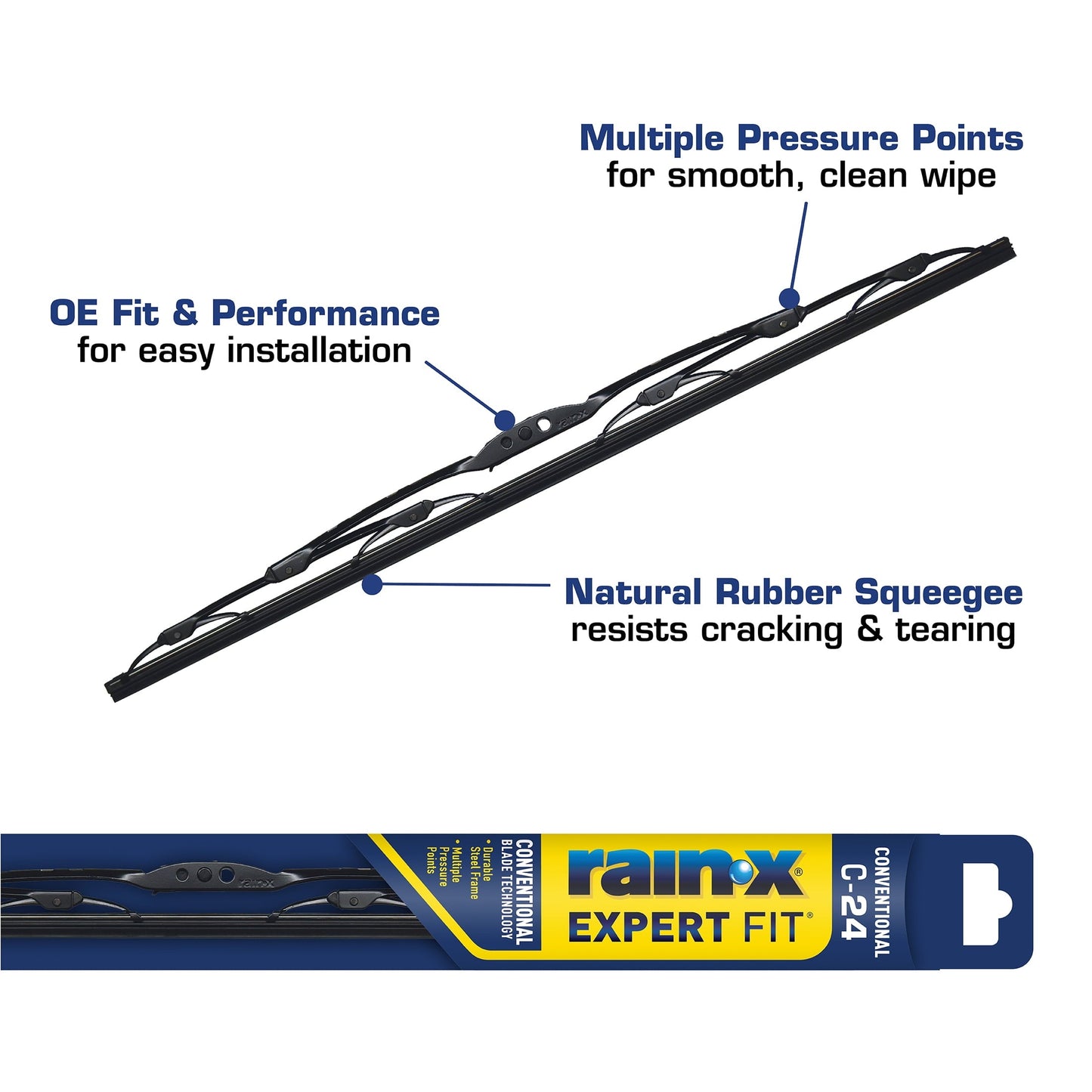 (2 pack) Rain-X Expert Fit Conventional Windshield Wiper Blade C-24 - 860024