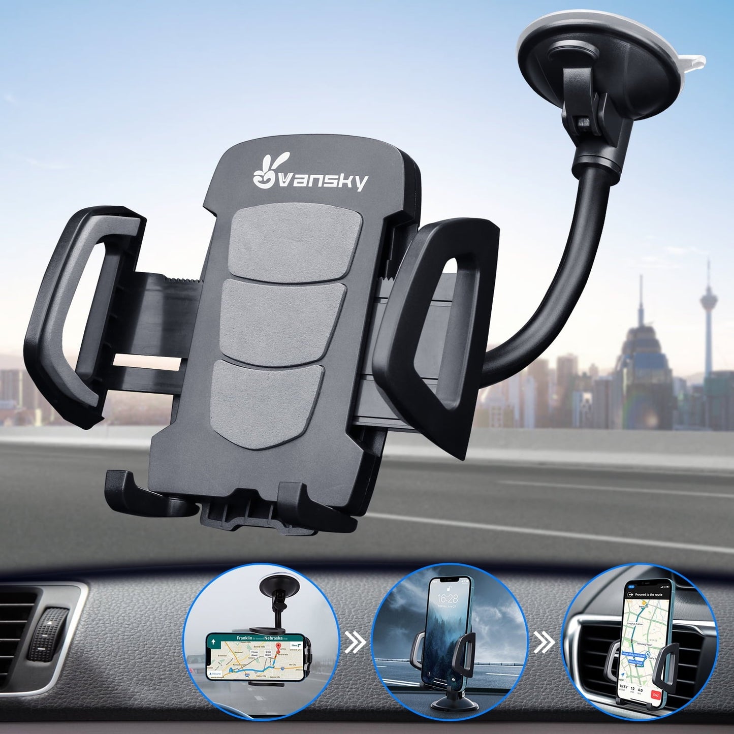 Vansky Suction Cup iPhone Car Mount with Air Vent Phone Holder