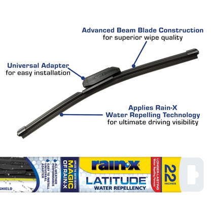 Rain-X Latitude Water Repellency 22" 2-in-1 Windshield Wiper Blade