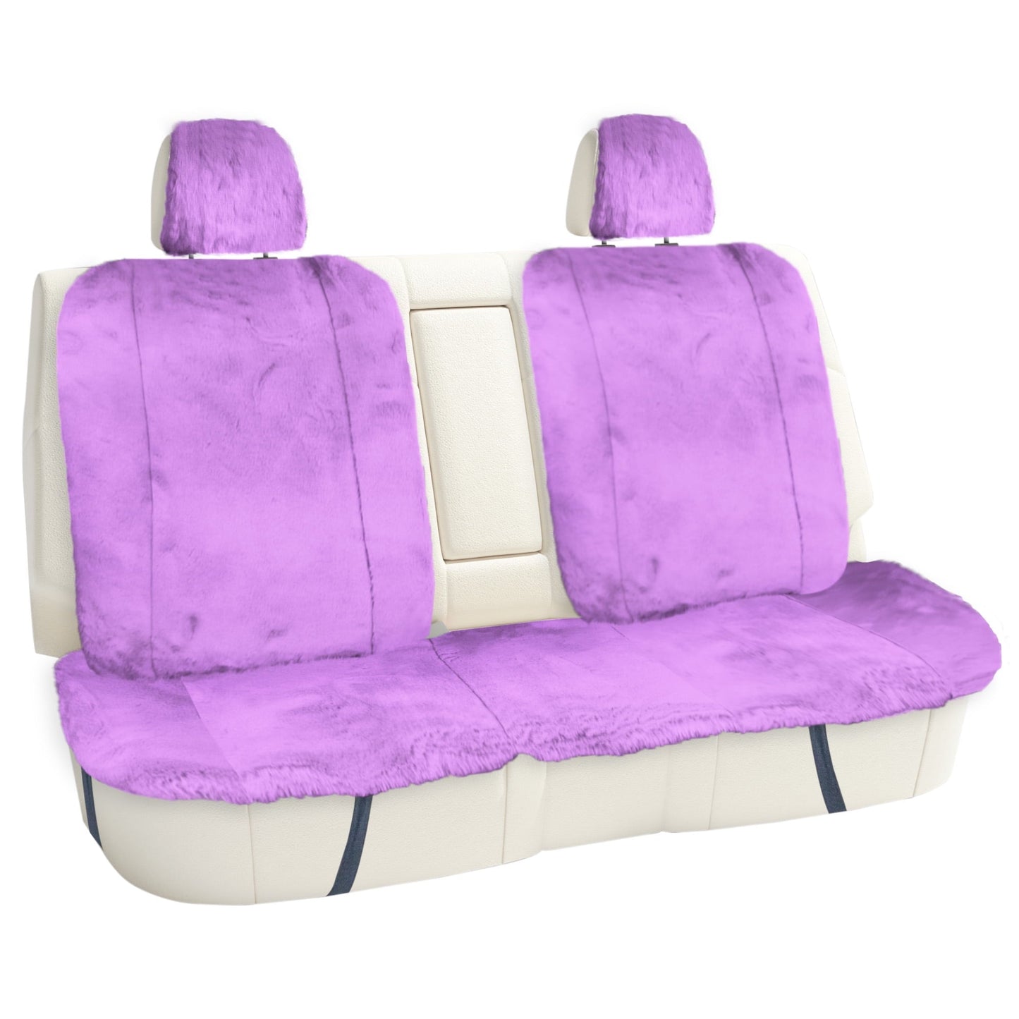 FH Group Doe16 Fluffy Faux Rabbit Fur Rear Car Seat Cushion, for Most Cars, Trucks, SUVs or Vans - Purple