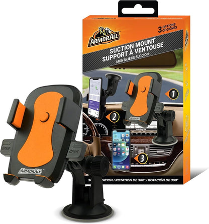 Armor All Universal Smartphone Mount with Dashboard, Windshield, and Air Vent Mounting Systems, Great for Phone Calls and GPS