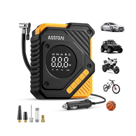 AstroAI Tire Inflator Air Compressor 12V DC, Digital Car Tire Pump 150 PSI, Preset Tire Pressure, Auto Shutoff, Electric Air Pump for Car Tires, Bicycles, Infl