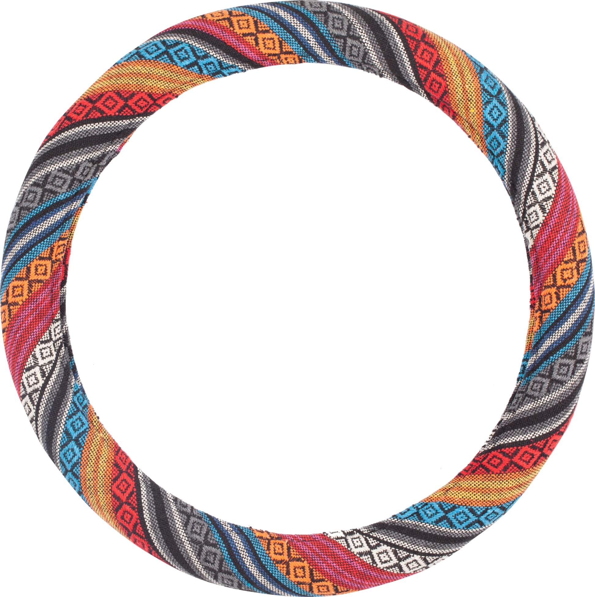 Auto Drive 1 Piece Boho Car Steering Wheel Cover Polyester, Colorful - Universal Fit, 23SWC163
