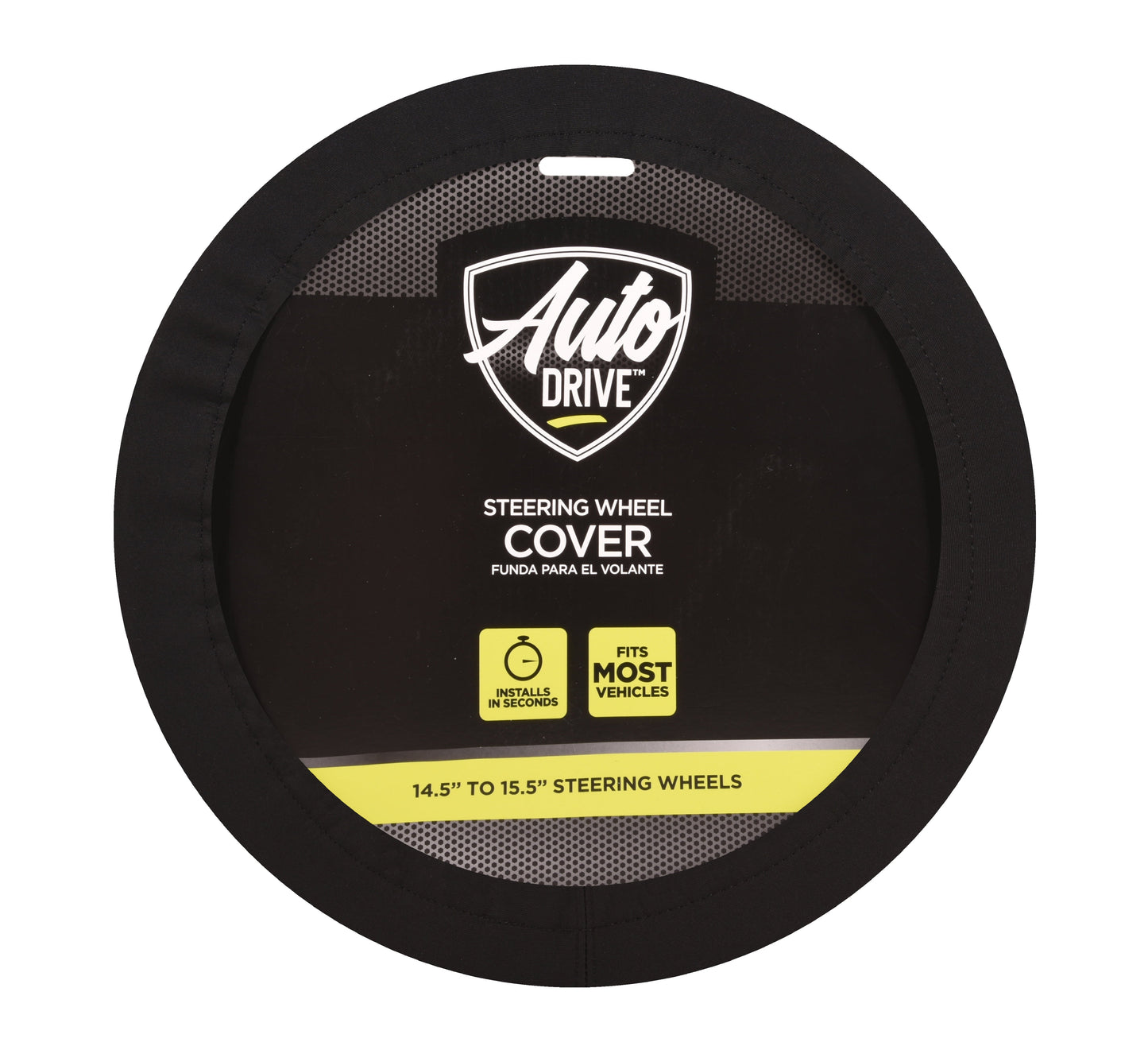 Auto Drive Universal Black Neoprene Waterproof Steering Wheel Cover, Set of 1, Fit for Cars, SUVs, Trucks