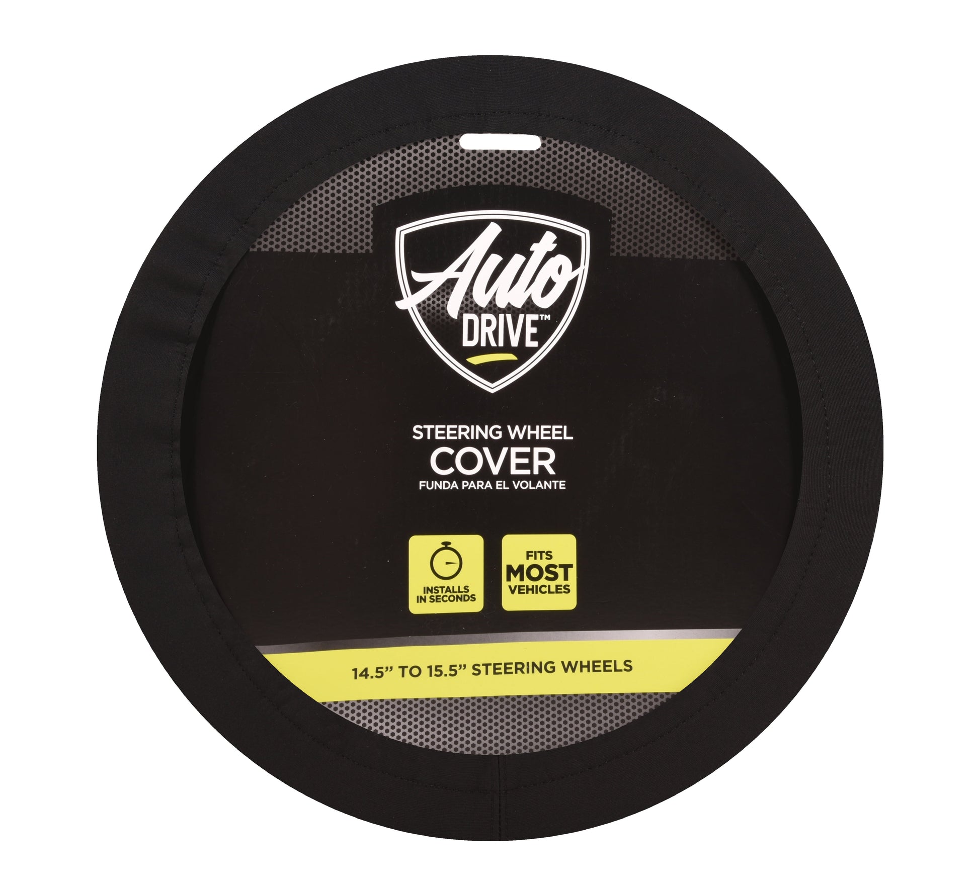 Auto Drive Universal Black Neoprene Waterproof Steering Wheel Cover, Set of 1, Fit for Cars, SUVs, Trucks