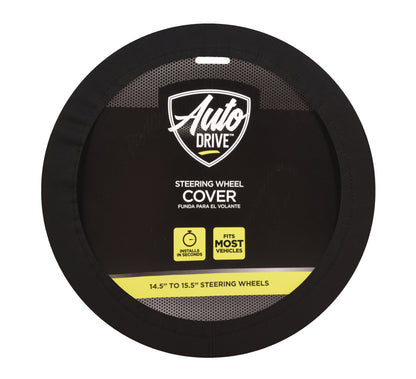 Auto Drive Universal Black Neoprene Waterproof Steering Wheel Cover, Set of 1, Fit for Cars, SUVs, Trucks