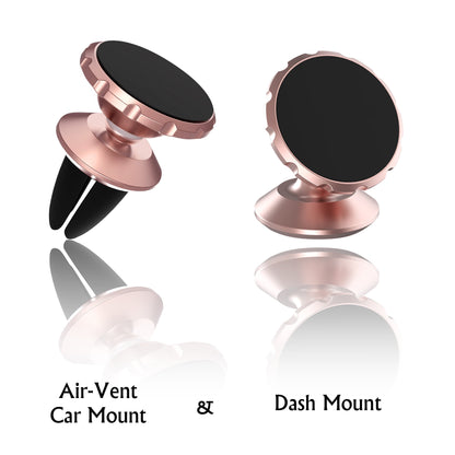 CyberTech 2-Pack Universal Magnetic Air-vent Car Mount with Dash Mount Holders for Smart Phones/GPS