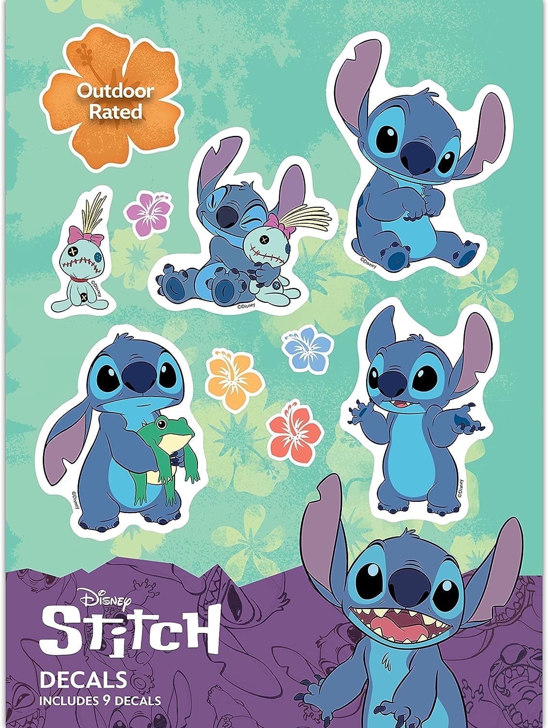 Disney Lilo and Stitch Decals - Set of 9 Lilo and Stitch Stickers for Kids and Adults - Vinyl Decals for Laptop, Tumbler, Water Bottle, Vehicles - Licensed Disney Stickers