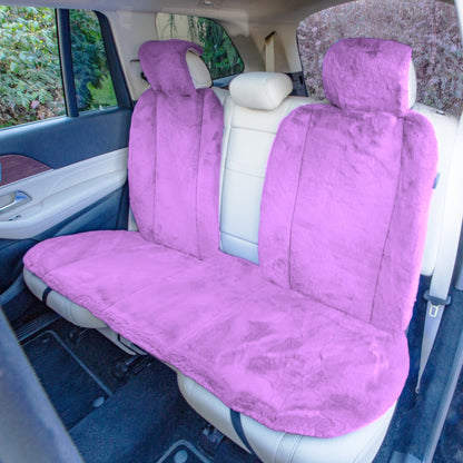FH Group Doe16 Fluffy Faux Rabbit Fur Rear Car Seat Cushion, for Most Cars, Trucks, SUVs or Vans - Purple