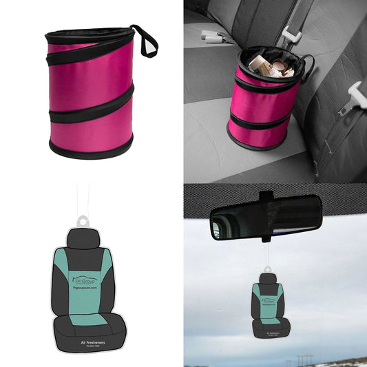 FH Group Polyethylene Small Pink Collapsible Trash Can 0.25 lb. with Air Freshener