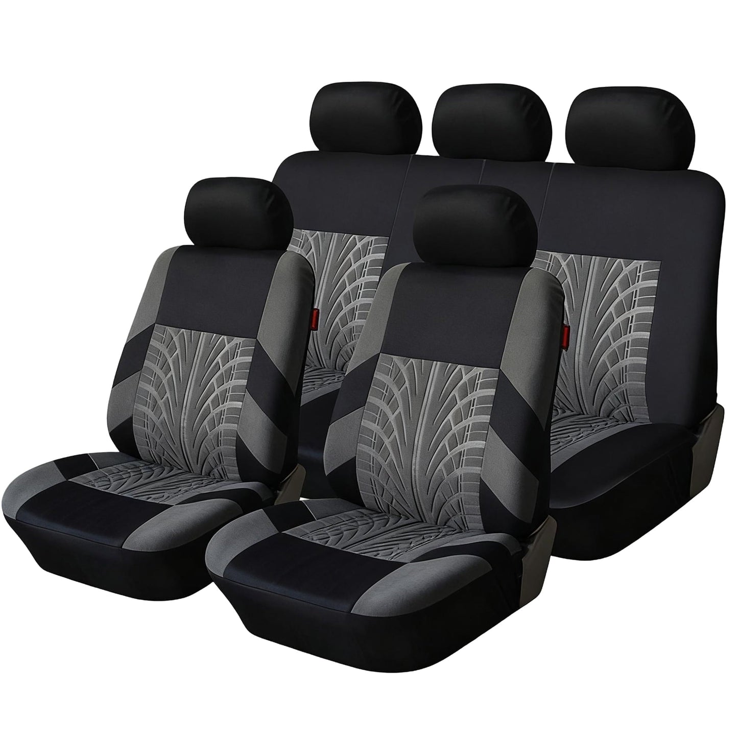 FLORAY 9-Piece Car Seat Covers Full Set - Airbag Safe, Thickened, Split Rear, Machine Washable - Universal Fit for Cars, SUVs, Trucks, Gray