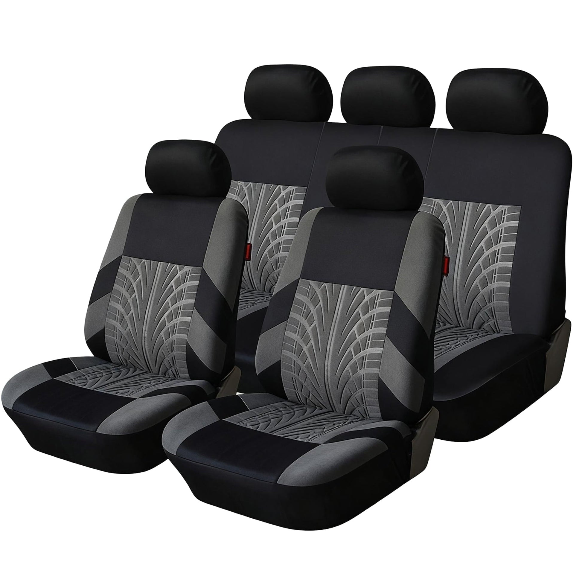 FLORAY 9-Piece Car Seat Covers Full Set - Airbag Safe, Thickened, Split Rear, Machine Washable - Universal Fit for Cars, SUVs, Trucks, Gray