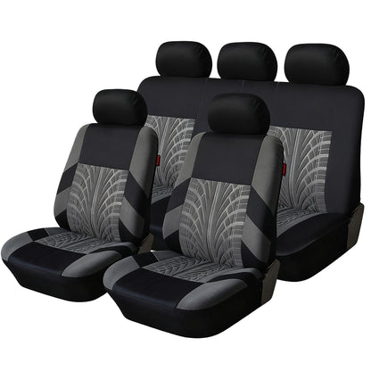 FLORAY 9-Piece Car Seat Covers Full Set - Airbag Safe, Thickened, Split Rear, Machine Washable - Universal Fit for Cars, SUVs, Trucks, Gray