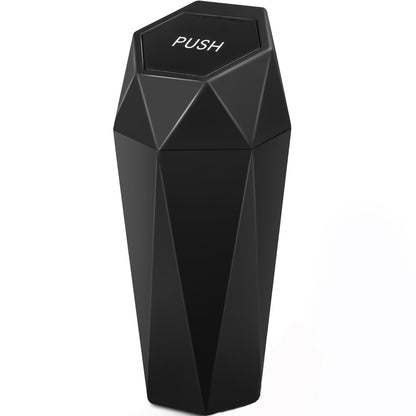 HOTOR Car Trash Can with Lid, 1 pack, Mini Portable Garbage Bin with 15 Bags, Leak-Proof Organizer for Cup Holders and Desktop, Black