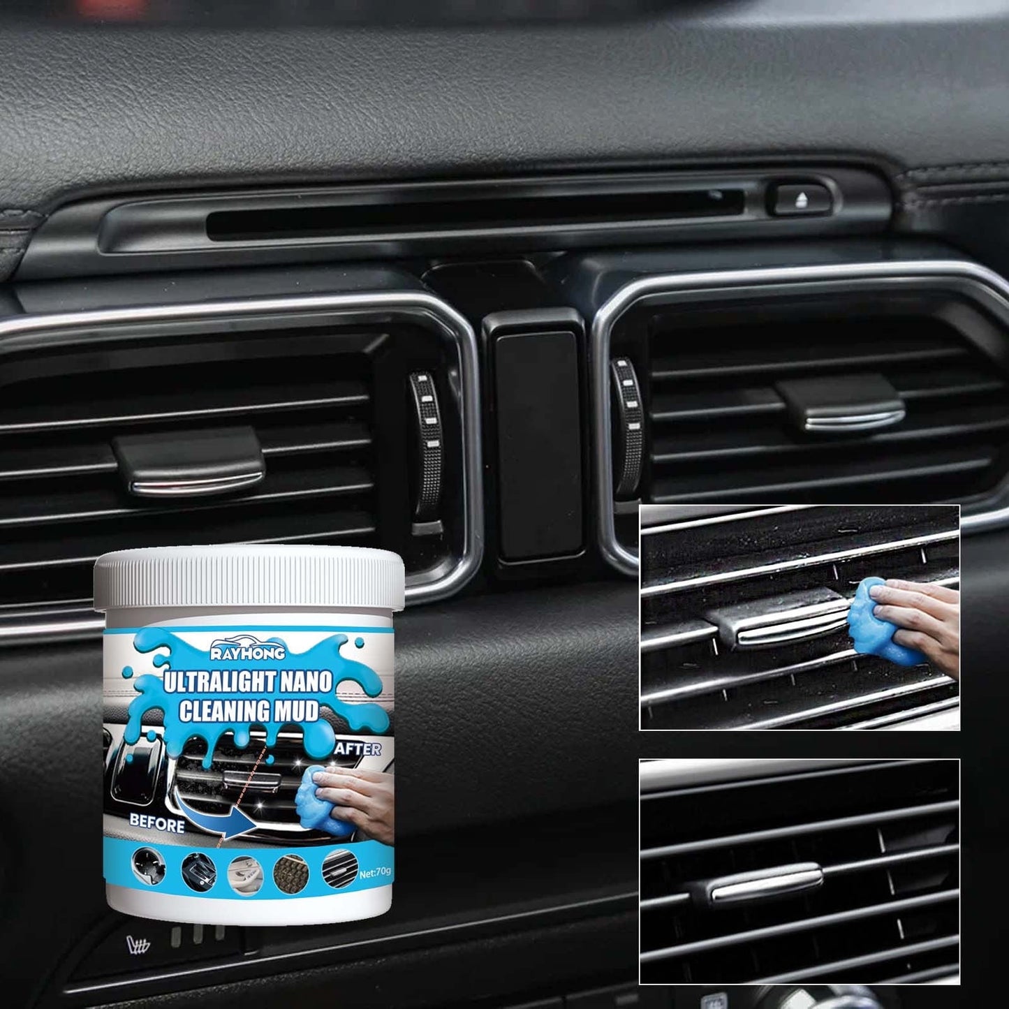 Hauiodp Car Cleaing Gel, Universal Car Interior Cleaner Slime, Dust Remover Gifts for Men Women, Car Cleaning Putty for Keyboard, Laptop, PC, Cameras, Auto Detailing Tools Accessories