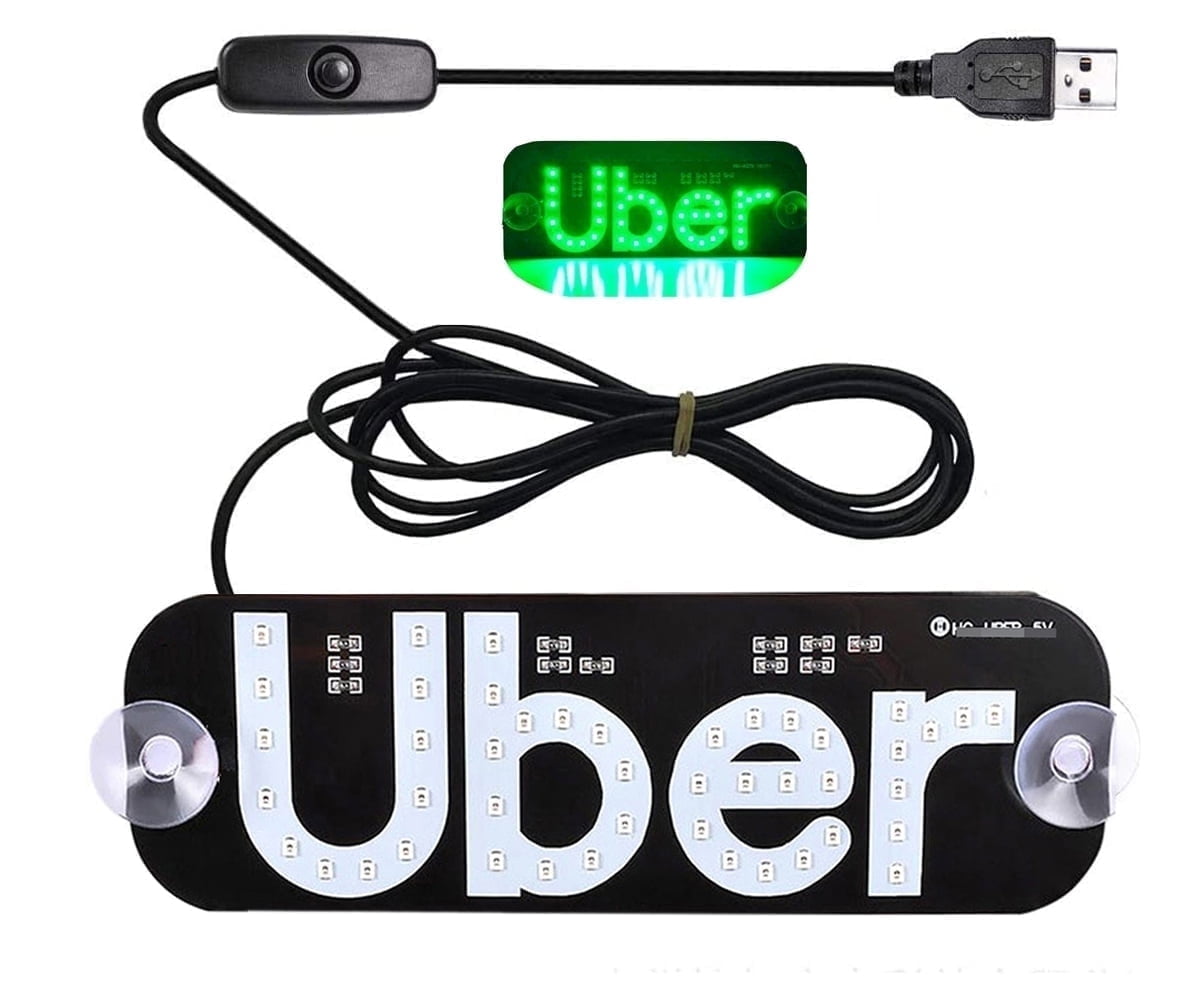 Led Light Signs for Car Windshield, Glow LED Sign Decal Stickers with Suction Cups Flashing Hook on Car Window LED Bright Lights USB Plug