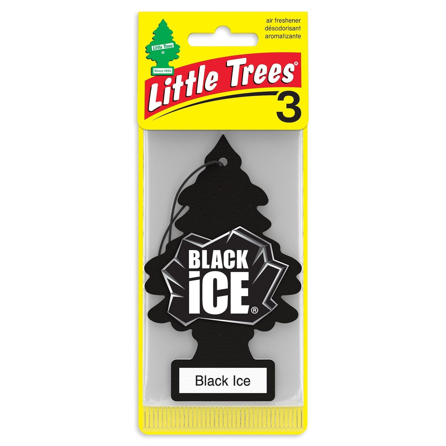 Little Trees Air Freshener Black Ice Fragrance 3-Pack