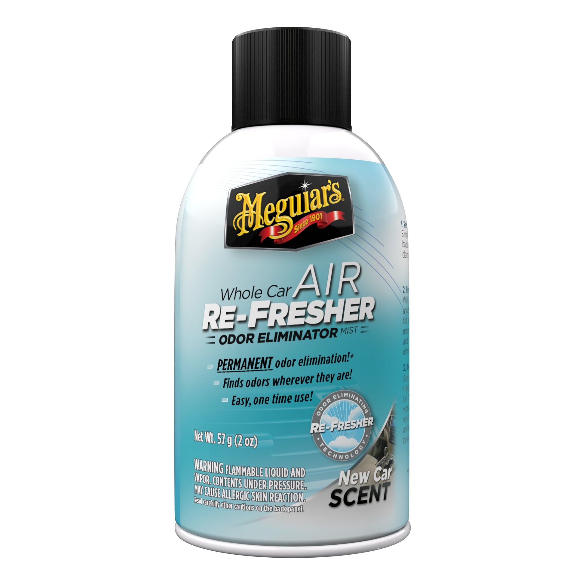 Meguiar's Whole Car Air Re-Fresher Odor Eliminator Mist, New Car Scent, G16402, 2 oz