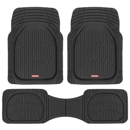 Motor Trend FlexTough Contour Deep Dish Heavy Duty Rubber Floor Mats for Car SUV Truck & Van - All Weather Protection (Deep Dish 2)