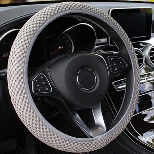 PWFE Universal 38cm Car Auto Steering Wheel Cover Elastic Ice Silk Summer Cool Non-Slip Auto Accessories(Grey)