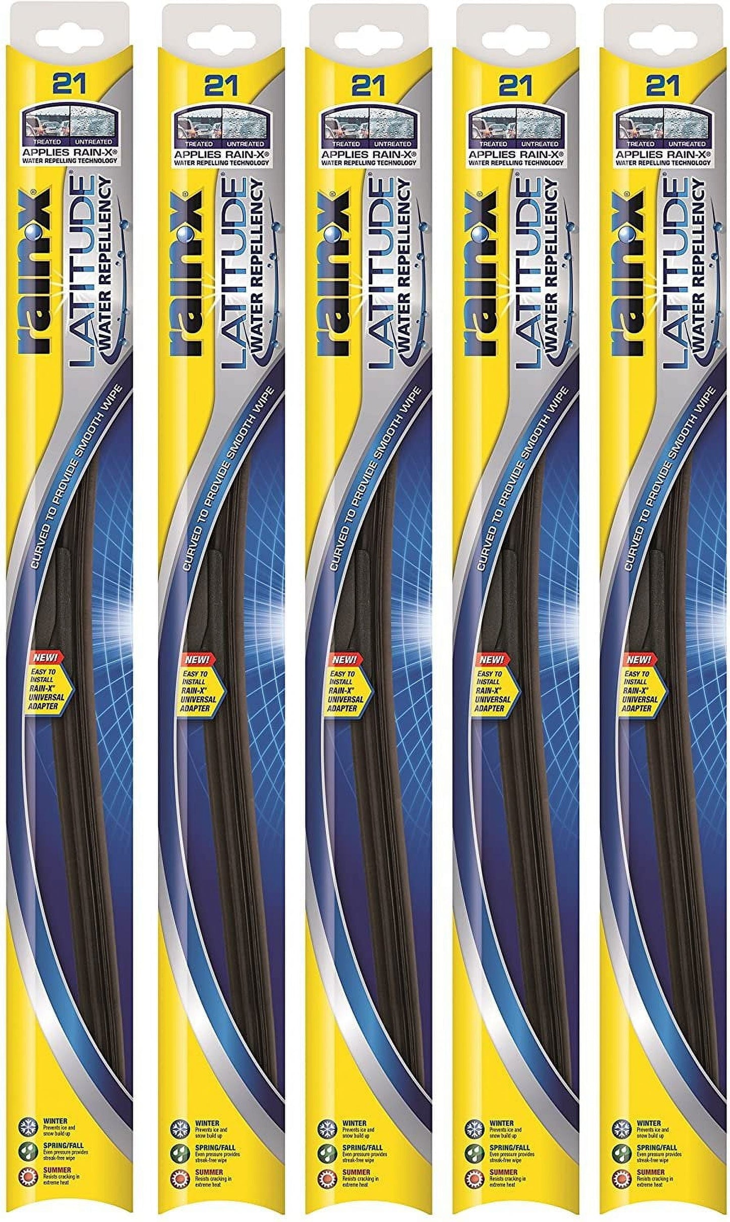 Rain-X 5079279-2-5PK Latitude 2-IN-1 Water Repellency Wiper Blade, 22" (Pack of 5)