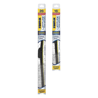 Rain-X 810163 Latitude Water Repellency Wiper Blade, (26", 16") Combo Pack