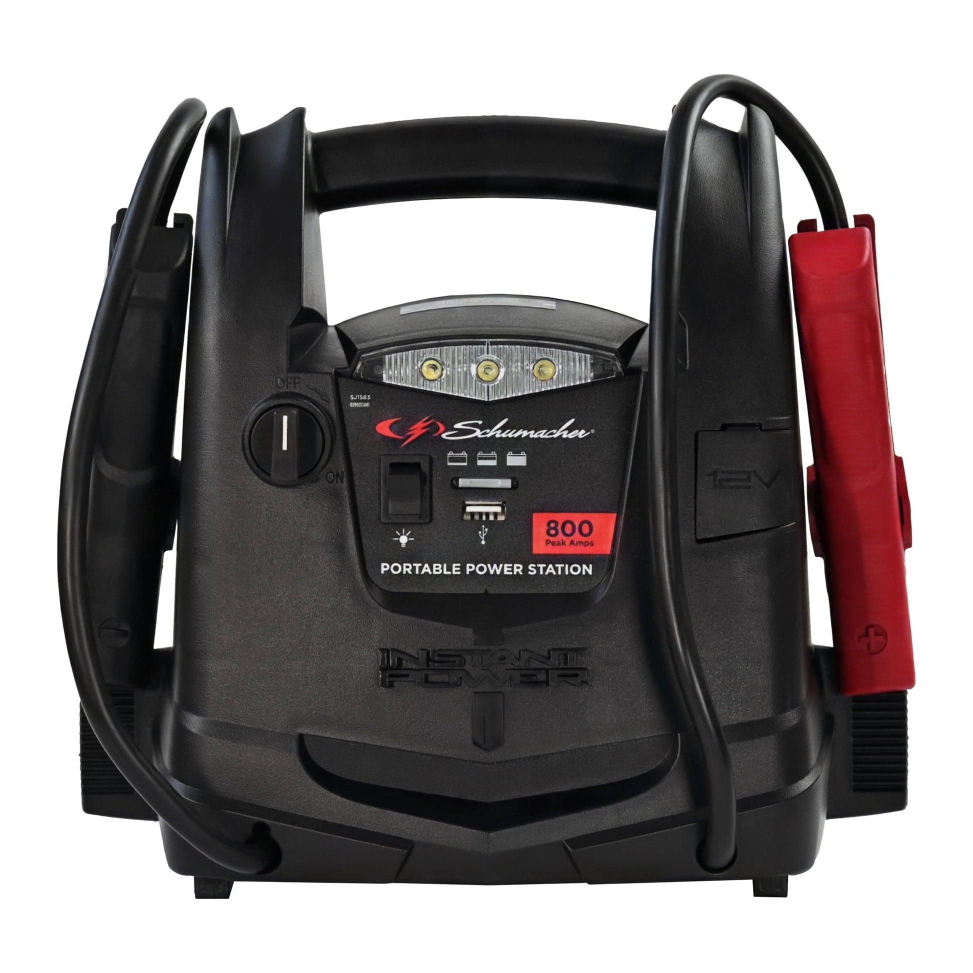 Schumacher Electric SJ1583 4-in-1 Portable Power Station and 800 Amp Jump Starter, 150-PSI Air Compressor, 12V Sport, Auto, and Marine Batteries