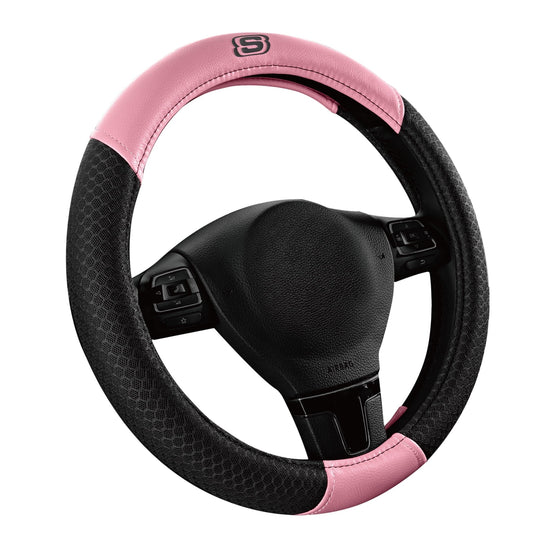 Skechers Air Cooled Memory Foam Steering Wheel Cover, Breathable Comfort Grip, Soft Leather, All-Season Fit for Cars, SUVs, and Trucks Pink