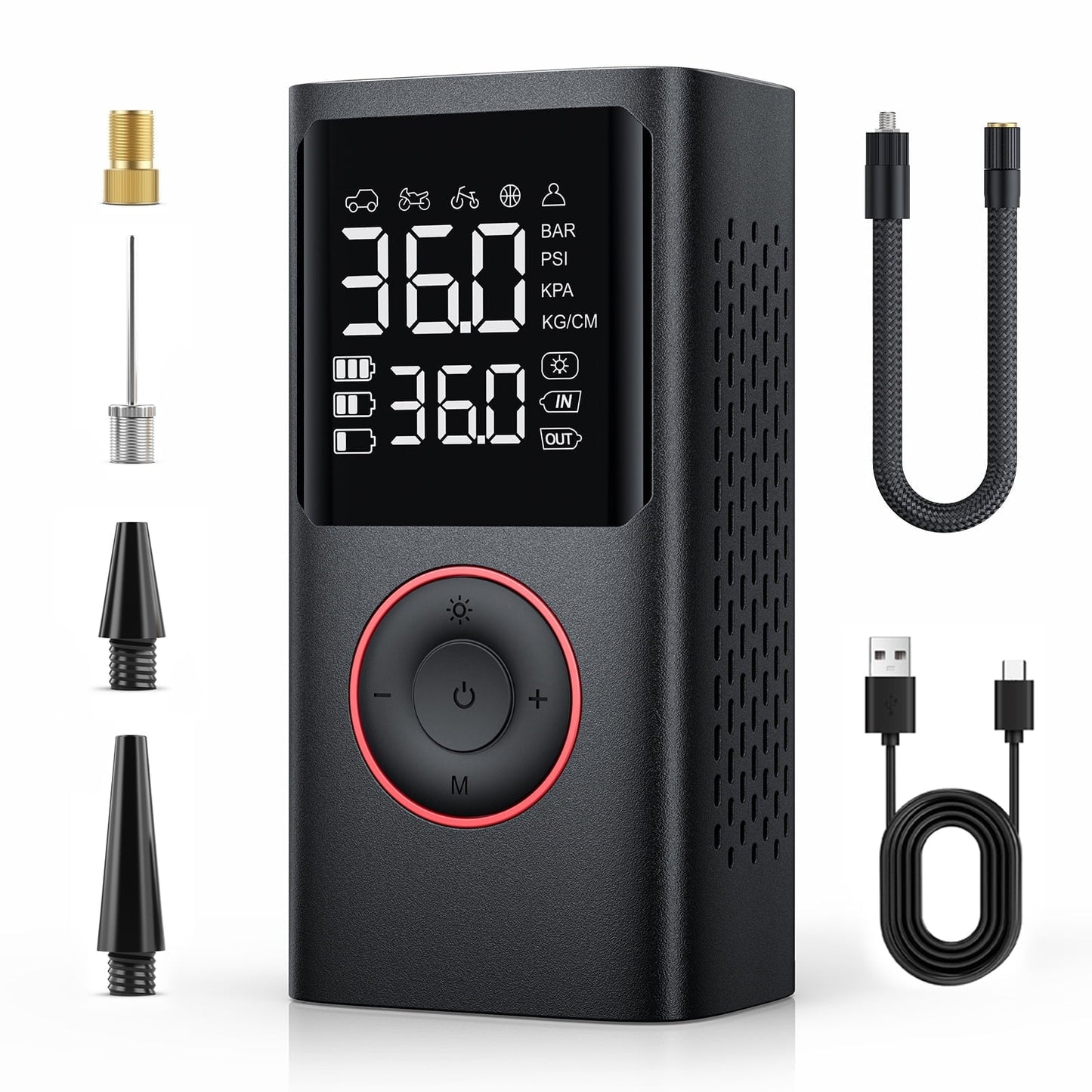 VacLife Cordless Tire Inflator Portable Air Compressor - Air Pump for Car Tires 150 Psi