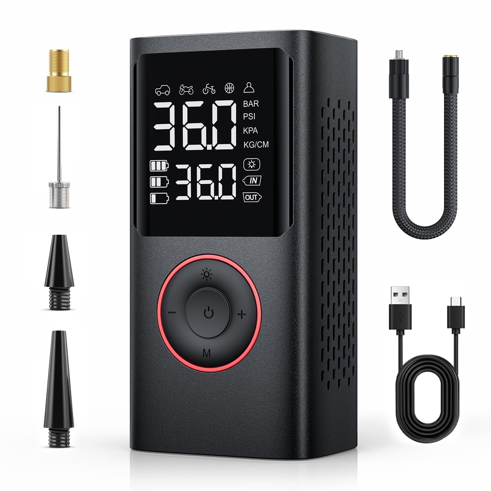 VacLife Cordless Tire Inflator Portable Air Compressor - Air Pump for Car Tires 150 Psi