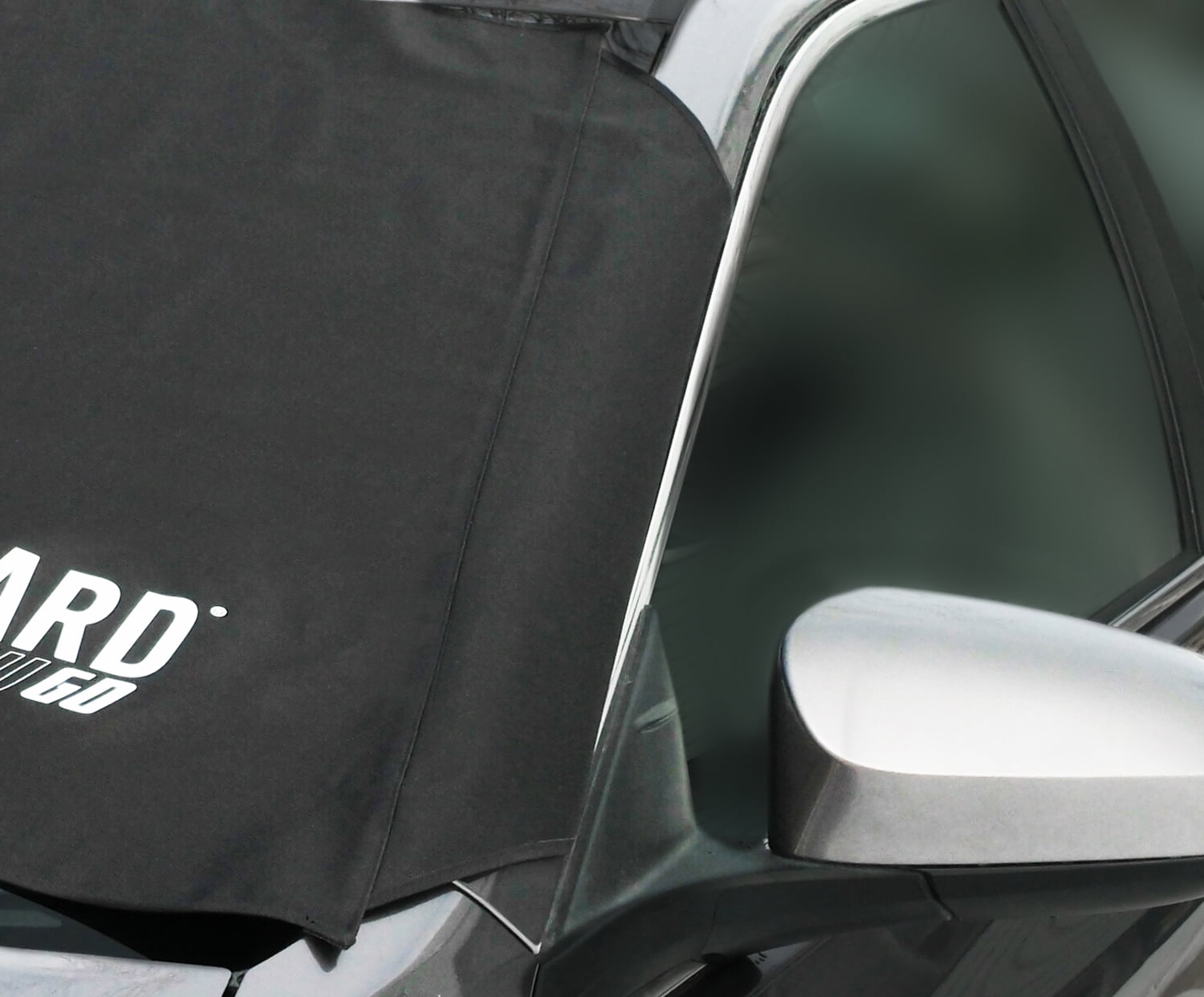 FrostGuard Go Winter Windshield Cover for Snow and Ice, One Size, Security Panels, 61x32 inches, Black