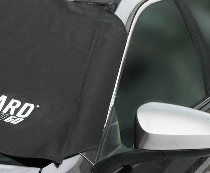 FrostGuard Go Winter Windshield Cover for Snow and Ice, One Size, Security Panels, 61x32 inches, Black