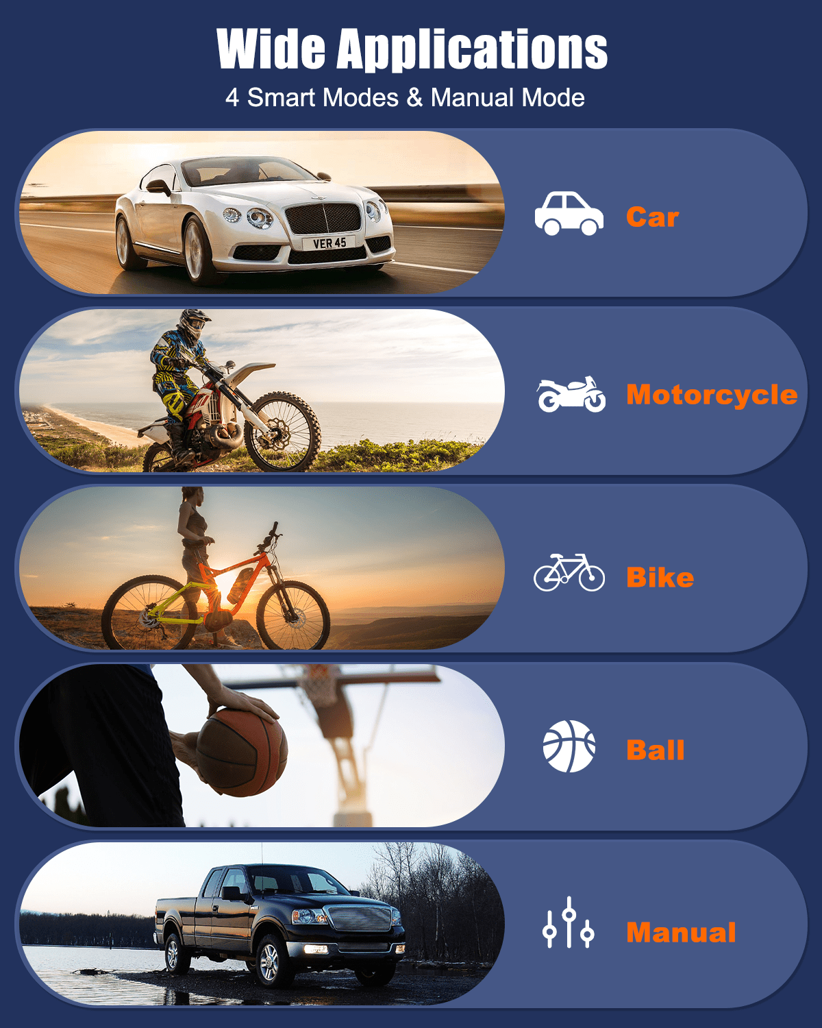 AUTDER 21V Portable Tire Inflator 180PSI Digital Air Compressor with Gauge, 12V Adapter, Yellow