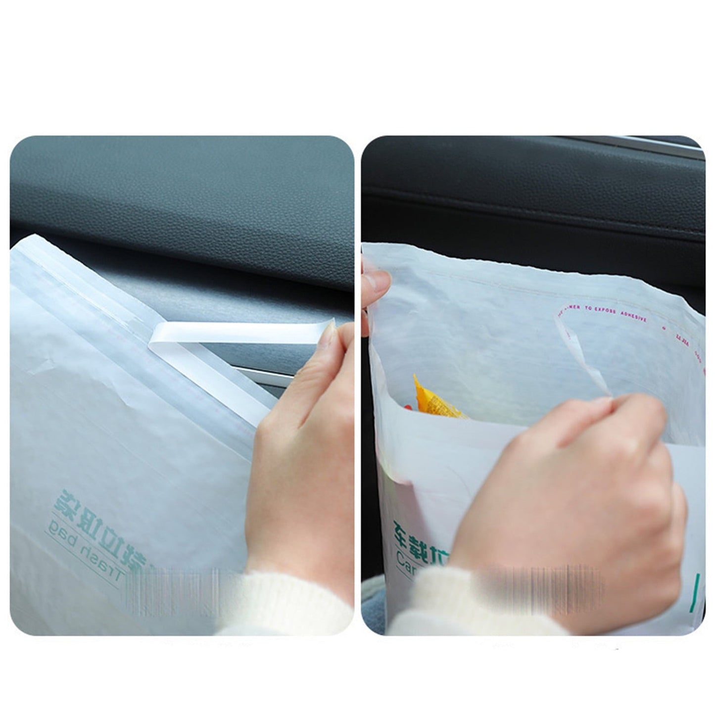 Vrorvz Disposable Car Trash Bag with Adhesive for Easy Storage Keeps Car Clean Suit for Families and Road Trips Made from Odorless PE Material Holds 1 Gallon of Car Waste 20 Pack