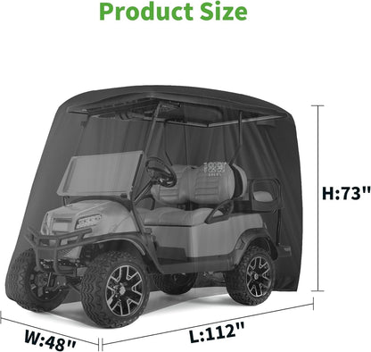 10L0L Golf Cart Cover 4 Passenger for Yamaha EZGO Club Car, 420D Waterproof Sunproof Dustproof Enclosure Cover, Black