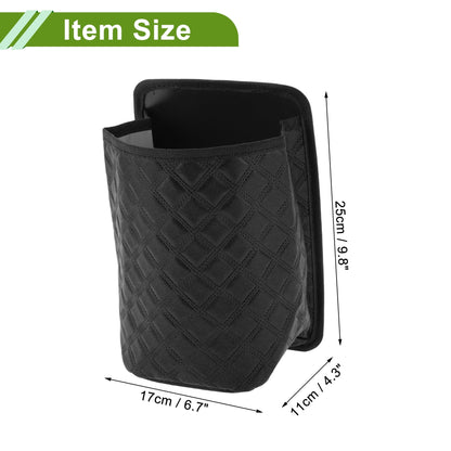 Unique Bargains Car Trash Can With Lanyard Hanging Front Rear Seats Trash Bin 1 Pc Black