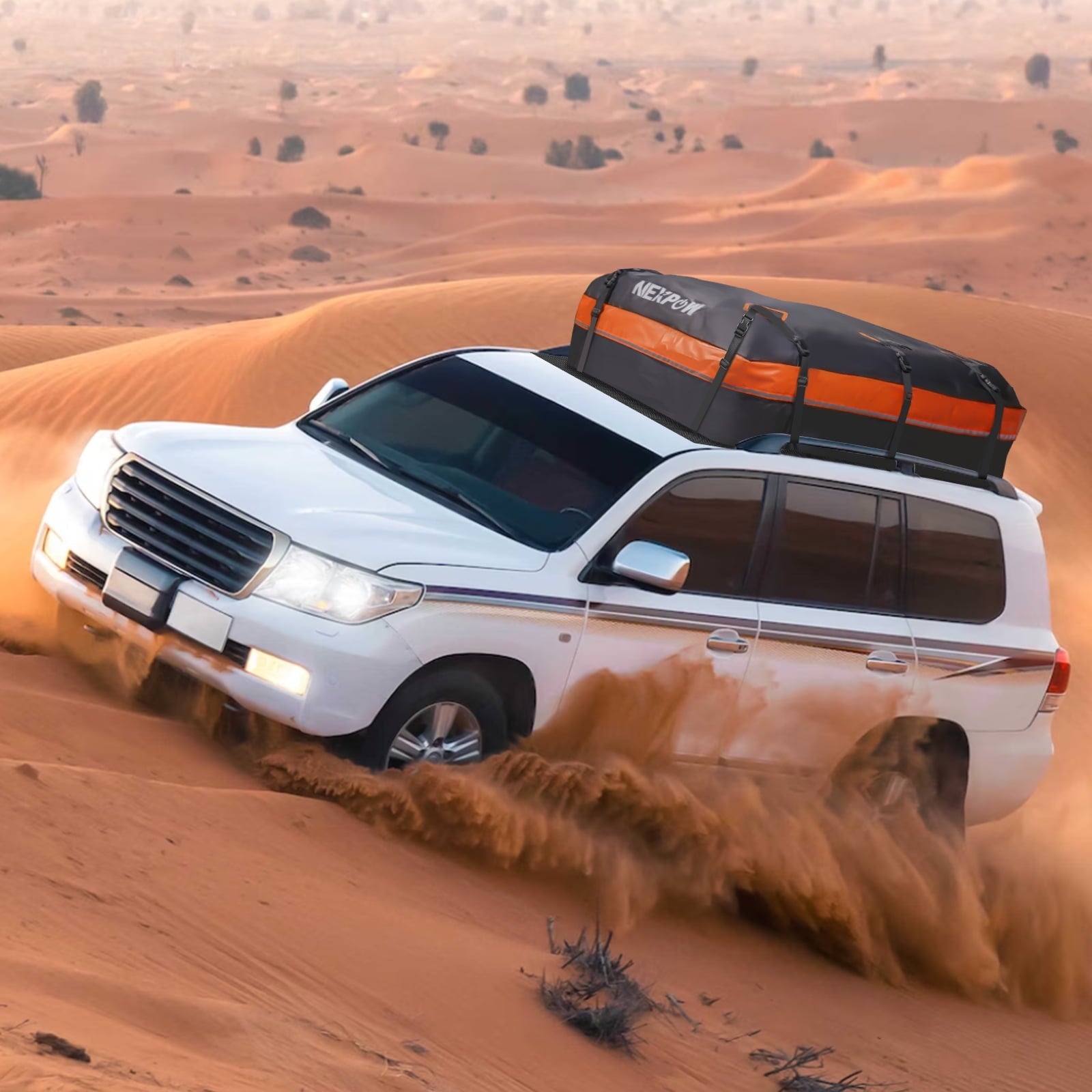 NEXPOW Car Rooftop Cargo Carrier Bag, 21 Cubic Feet Waterproof Heavy Duty 840D Car Roof Bag for All Vehicle with/Without Racks