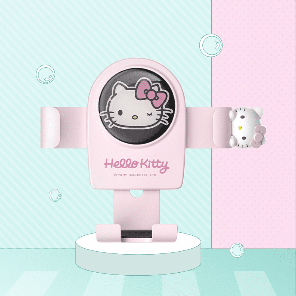 WANNGWEE Hello Kitty Phone Mount for Car, Pink Cat Air Vent Clip Car Phone Holder Mount Fit for All Cell Phone, Pretty Car Accessories for Women and Girls WW728#1632
