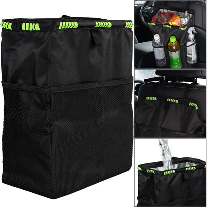 Car Trash Bag Litter Can Garbage Bin Seat Organizer Storage Box Waterproof for Van Truck Universal