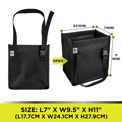 (2 pack) Auto Drive Trash Bin Collapsible Portable Auto Garbage Bag Multipurpose Car Organizer (Black)