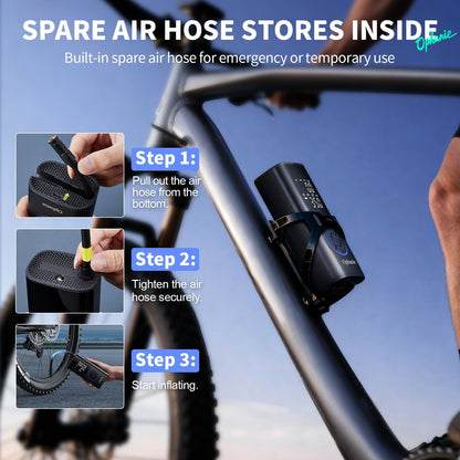 Ophanie Cordless Portable Tire Inflator - 160 Psi Digital Pressure Gauge, Air Compressor for Car Tires with Automatic Shutoff, Emergency LED Light, Compact Automotive Pump