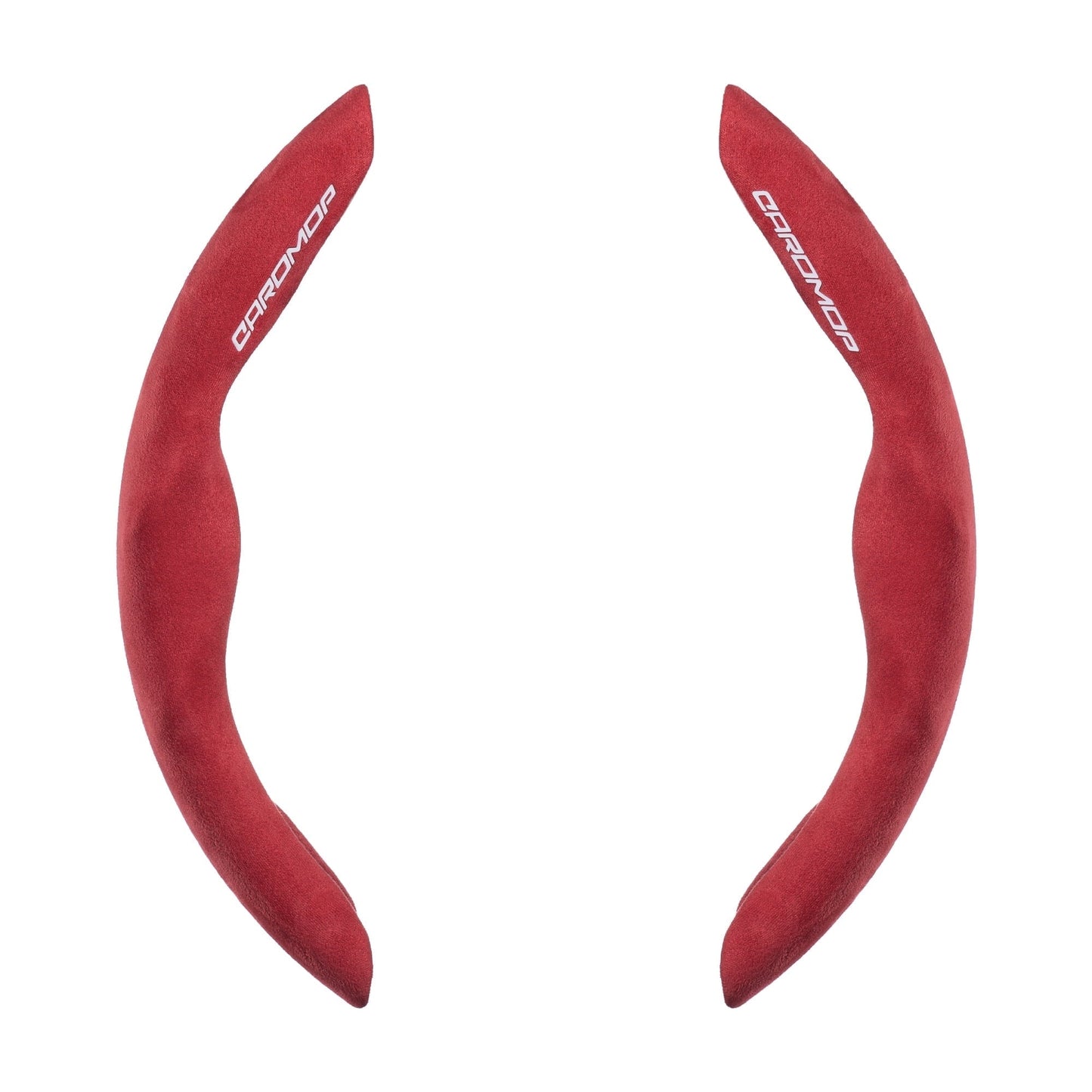 Caromop Suede Steering Wheel Cover, 14.5-15 in, Non-Slip, 2 pack, Red