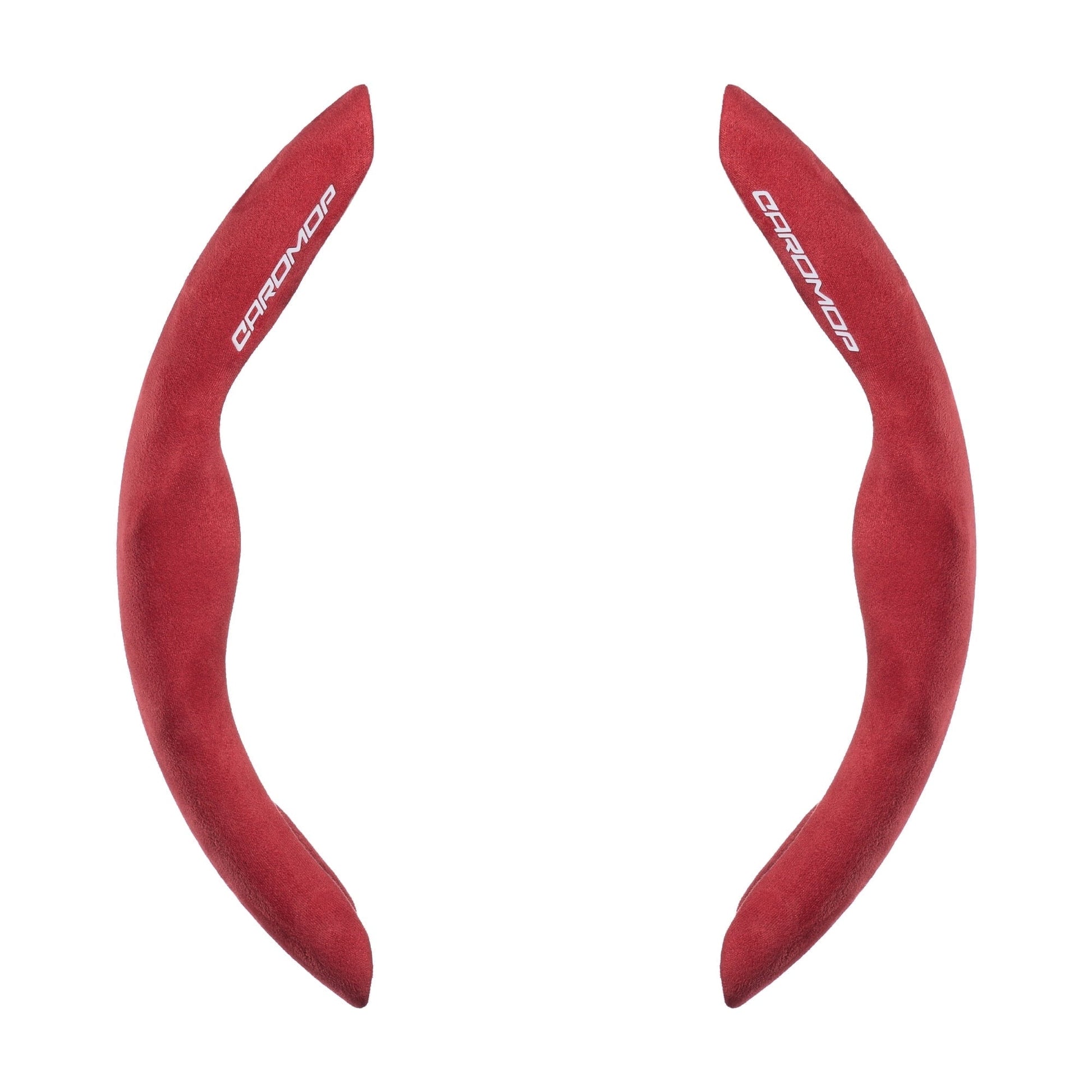 Caromop Suede Steering Wheel Cover, 14.5-15 in, Non-Slip, 2 pack, Red