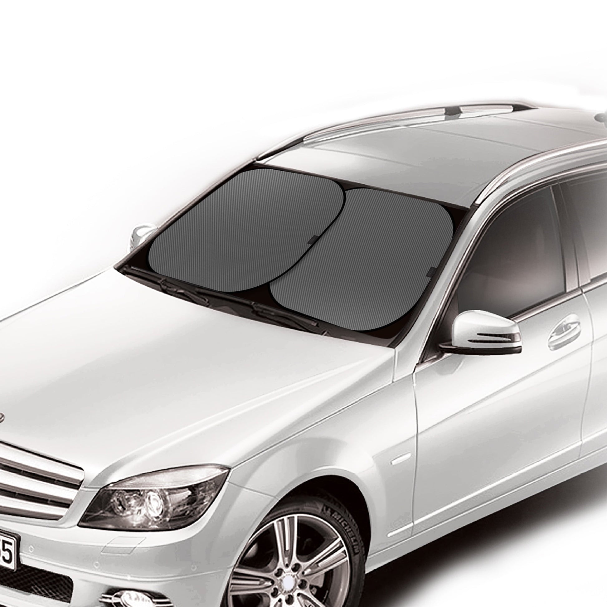 Genuine Dickies Universal Auto Twist Sunshades, Smoke Charcoal, Pack of 2