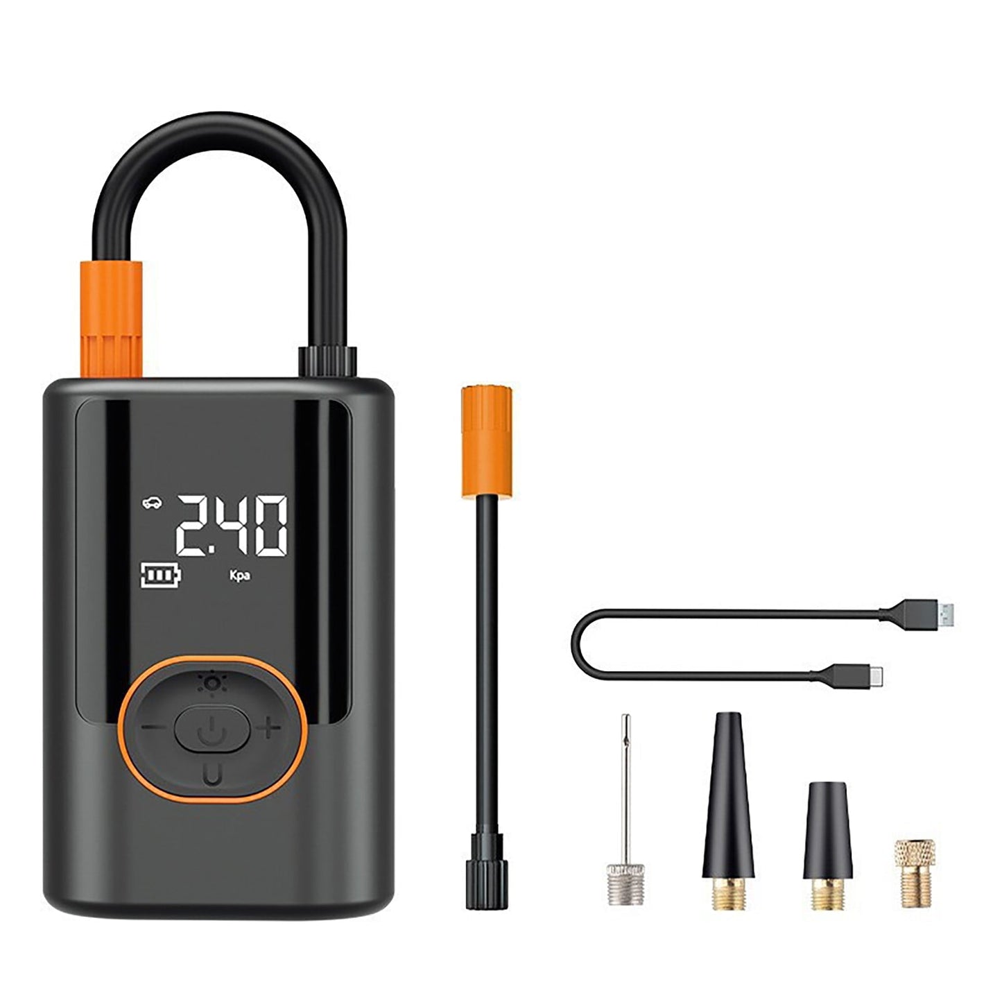 Airmoto - Portable Tire Inflator - Wireless (Including Charging Bank) Car Wireless Air Pump Mini Portable Car Air Pump,Portable Air Compressor for Car Tires,(A)7.8"