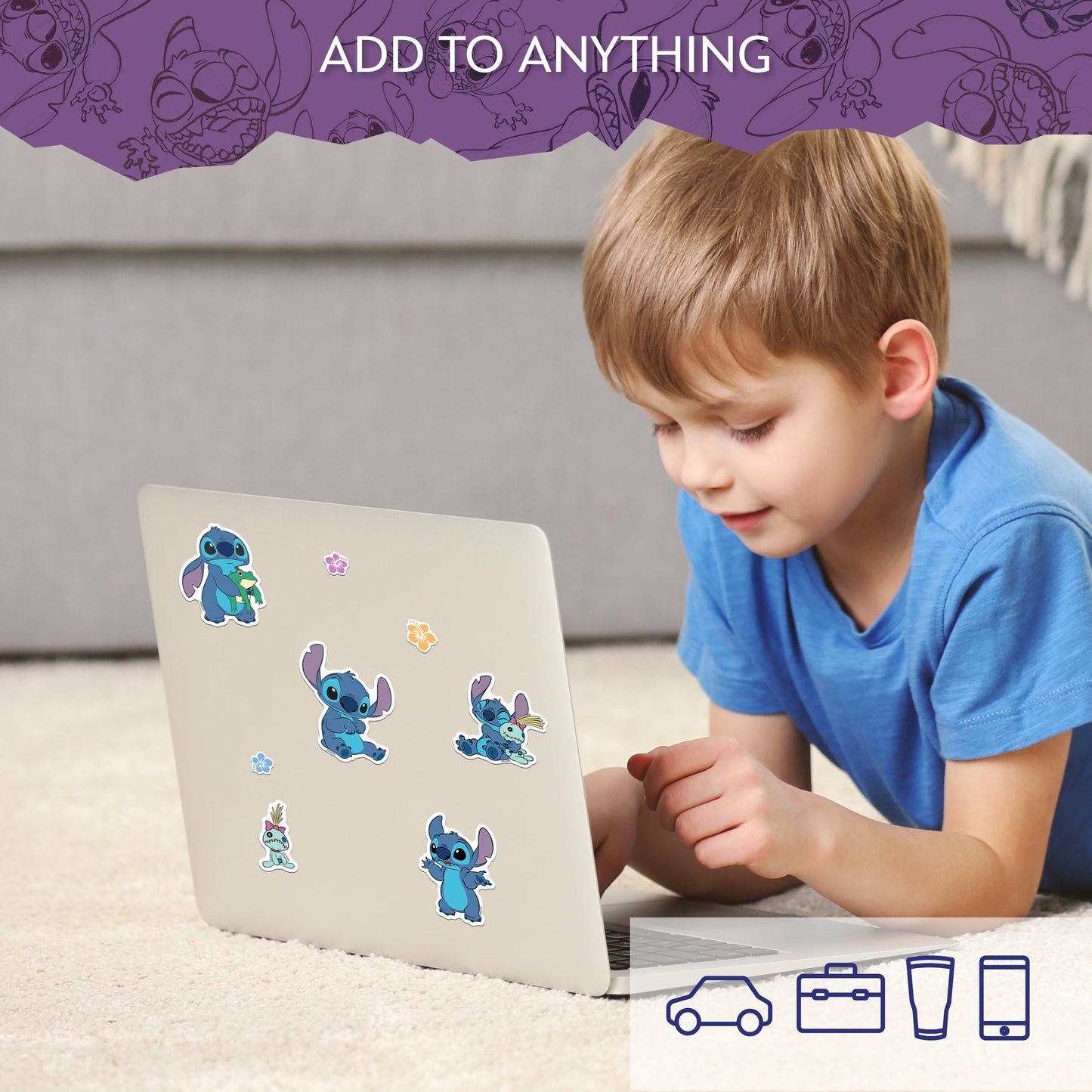 Disney Lilo and Stitch Decals - Set of 9 Lilo and Stitch Stickers for Kids and Adults - Vinyl Decals for Laptop, Tumbler, Water Bottle, Vehicles - Licensed Disney Stickers