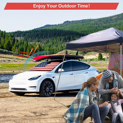 Car Sun Shade Us Flag Front Window Windshield Cover For Tesla Model 3 Y S X 2023