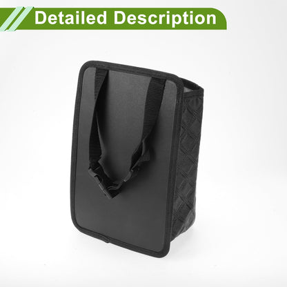 Unique Bargains Car Trash Can With Lanyard Hanging Front Rear Seats Trash Bin 1 Pc Black